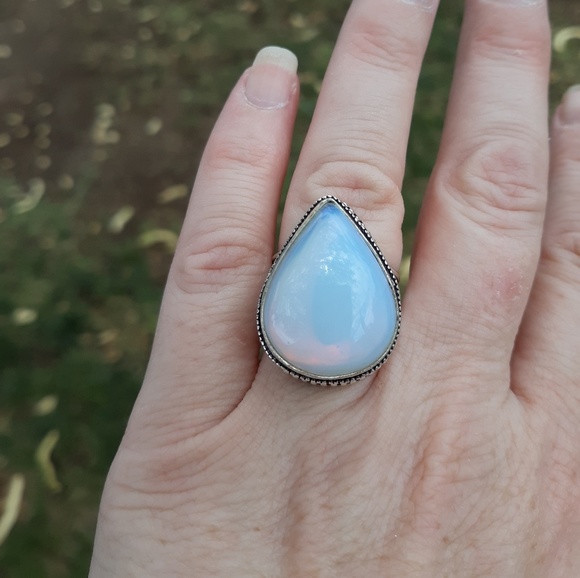 New Amazing Milky Opalite 925 Silver Ring. - Picture 2 of 8